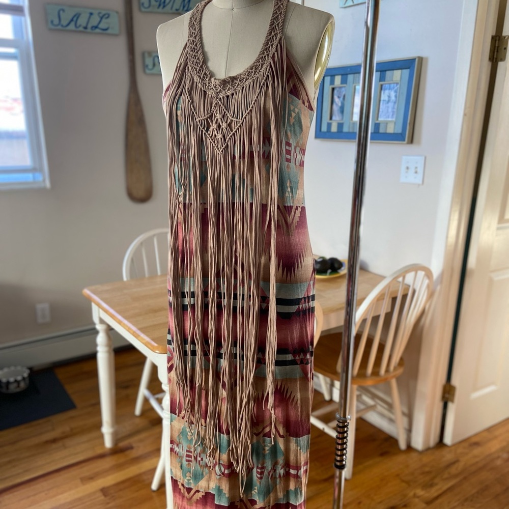 Ralph Lauren Statement Macramé Maxi Dress